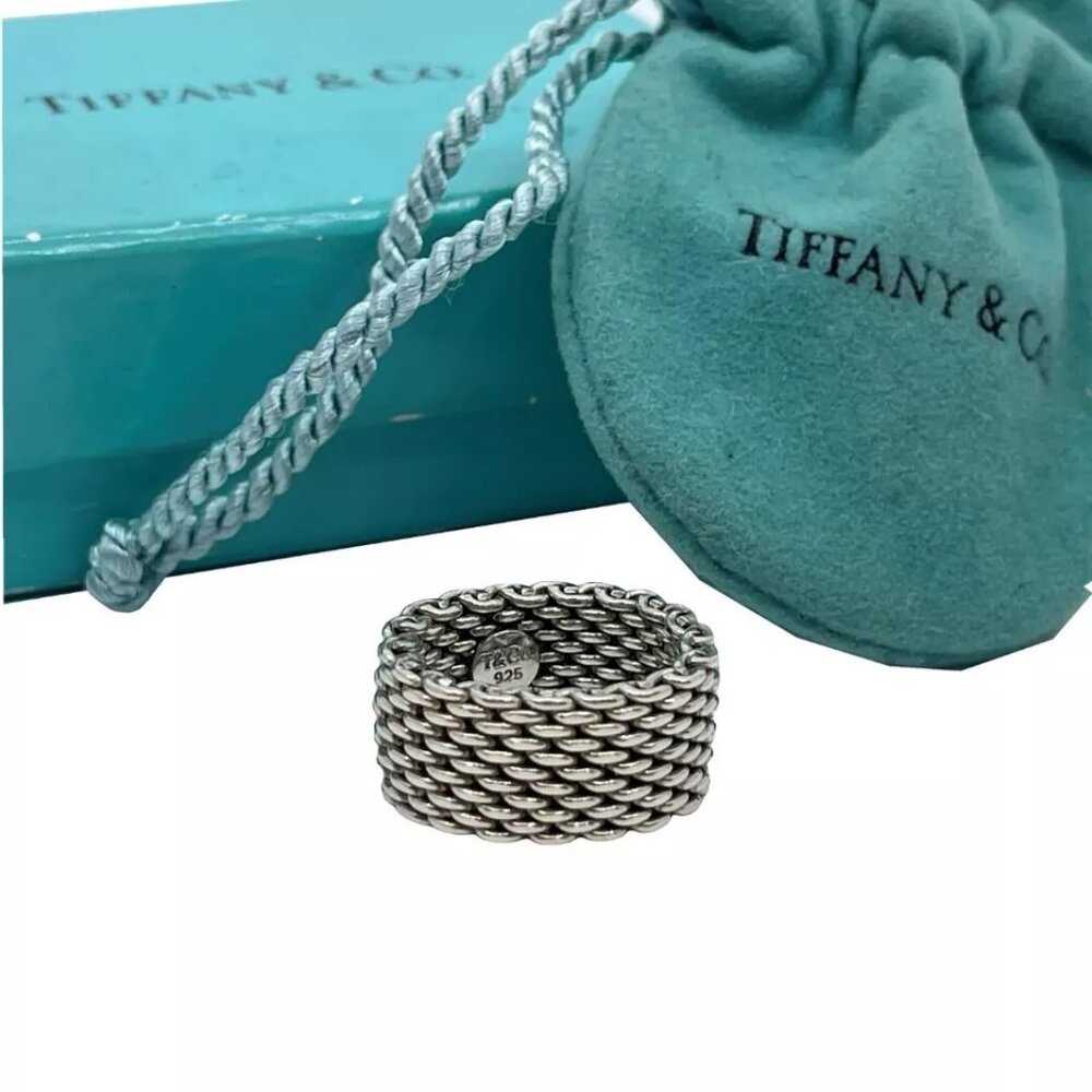 Authentic Tiffany & Co. US:4.75 Somerset Ring Sterling Silver